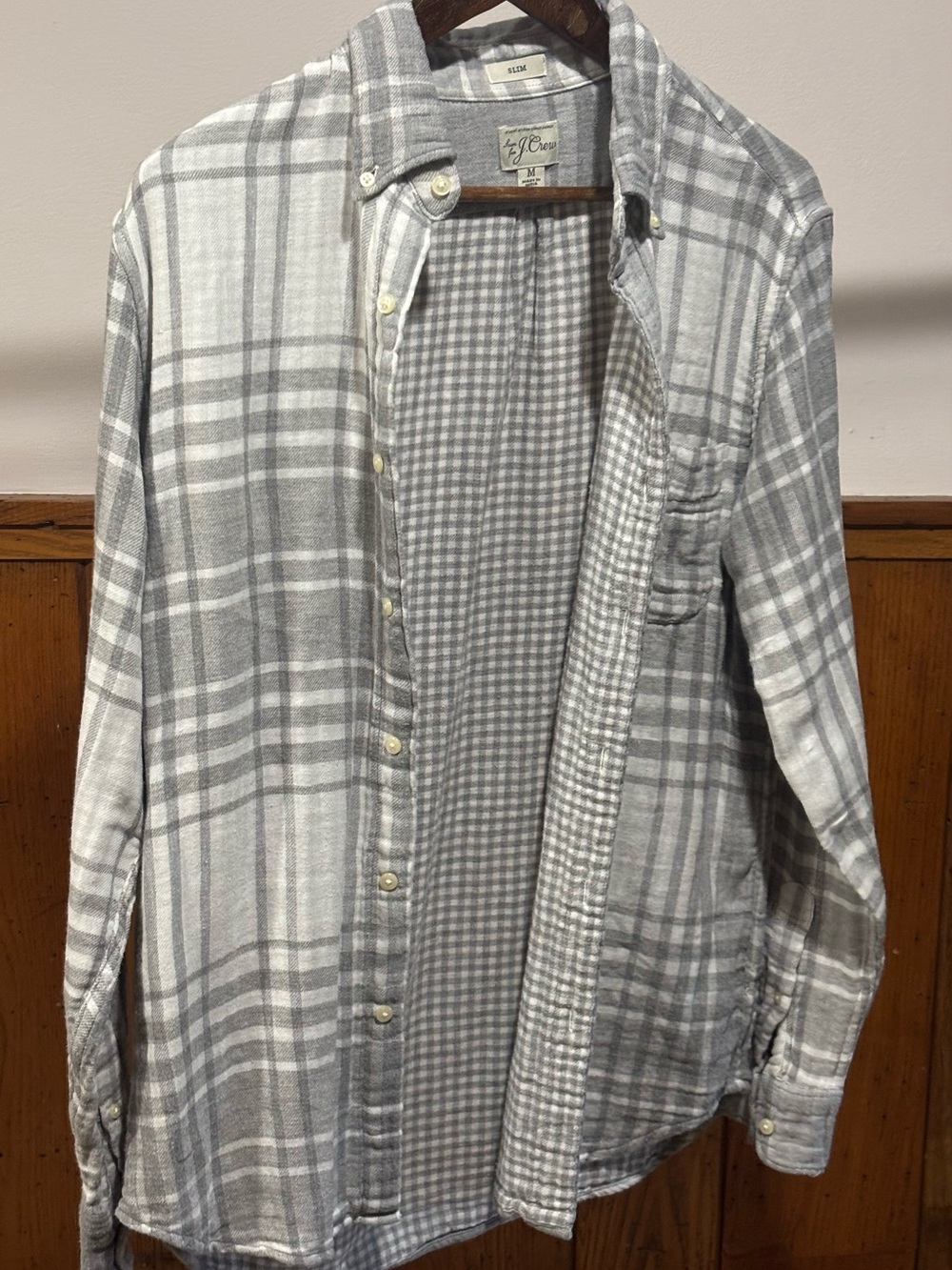 J. Crew Slim Men's Gray  Flannel Shirt